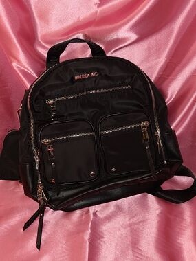 Madden NYC Black Nylon Mini Backpack